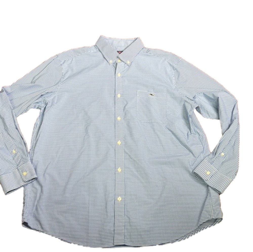 Men's Vineyard Vines Blue check long sleeve button down - XL